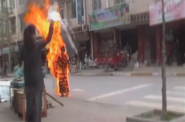 tibetan monk on fire