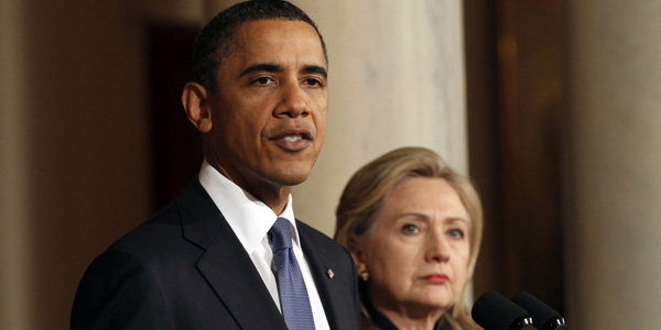 Obama and Clinton at presser on Libya - Kevin Lamarque Reuters - banner.jpg