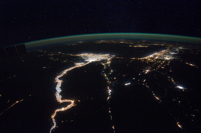 planet earth from space at night