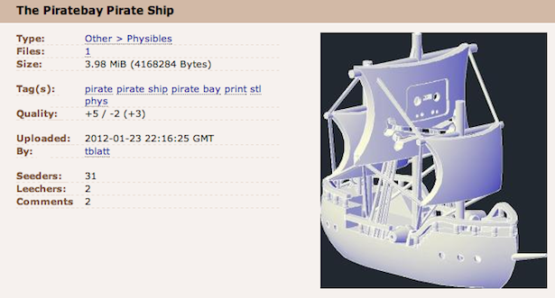 The Pirate Bay: 'The Next Step in Copying Will Be Made From Digital Form  Into Physical Form' - The Atlantic