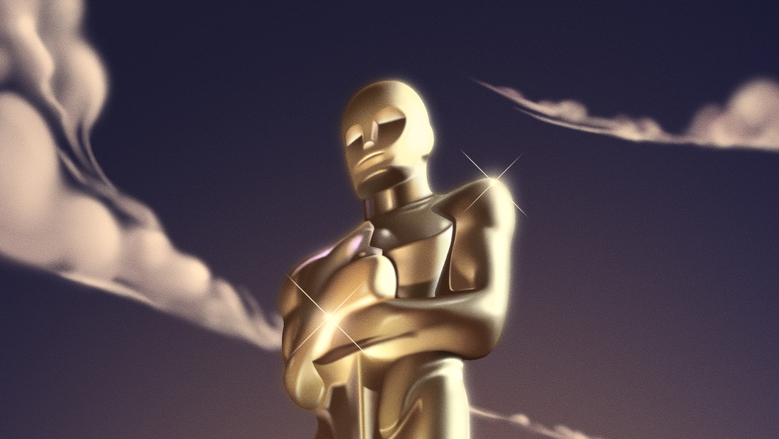 An illustration of the Oscars statue