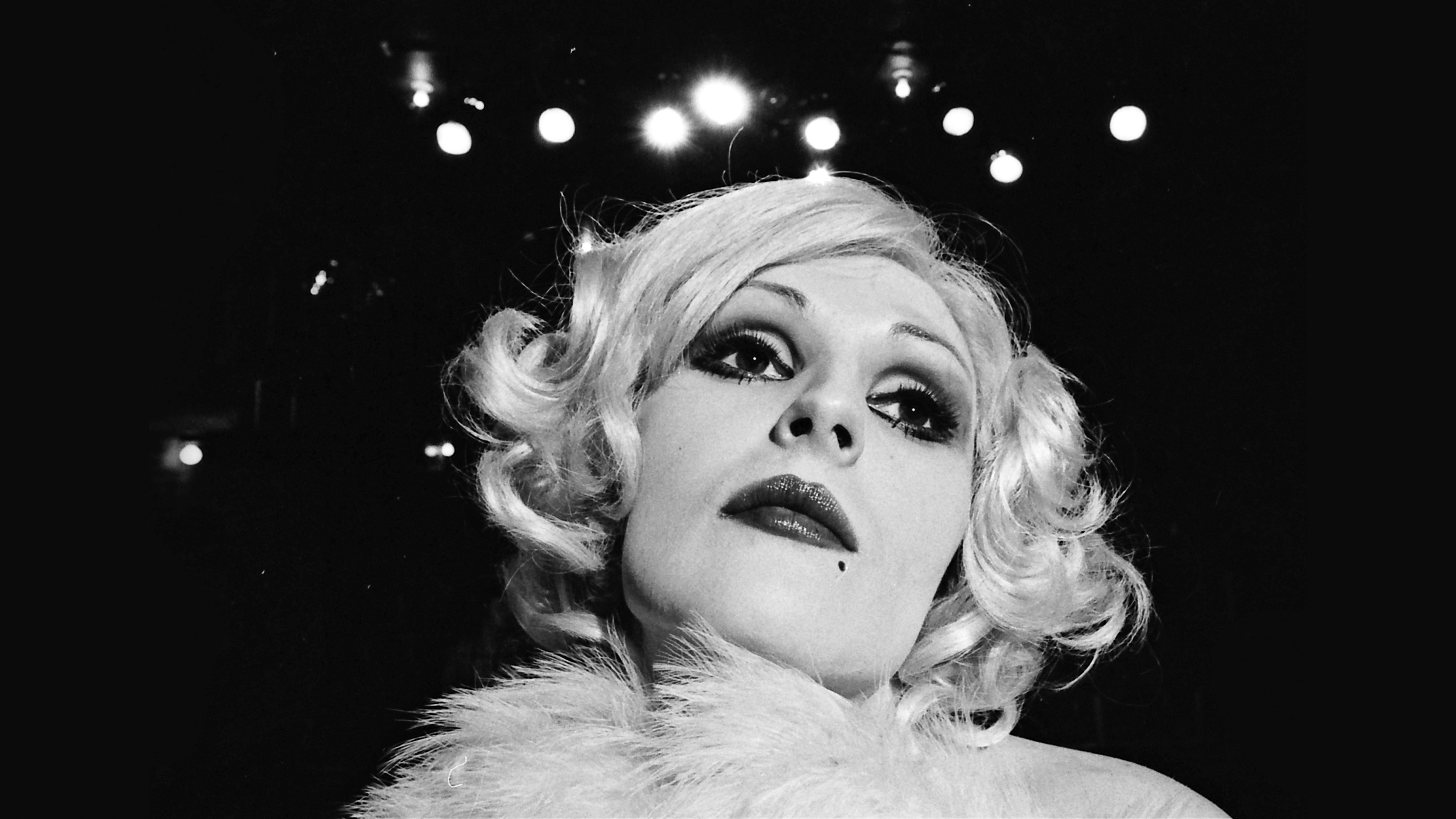 A black-and-white photo of Candy Darling