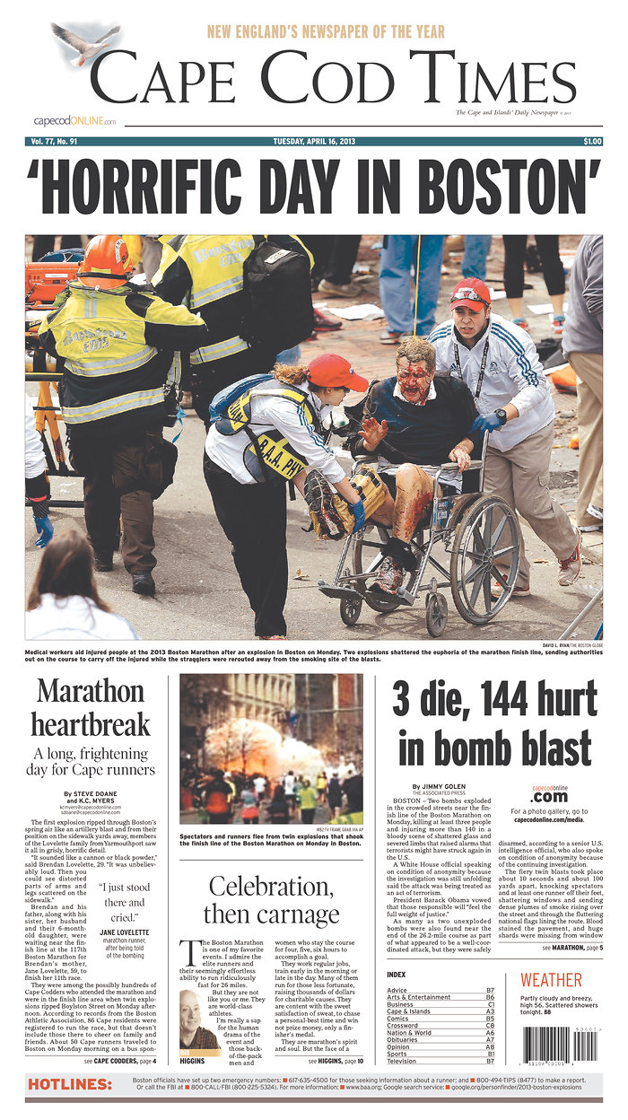 What the Newspapers Look Like After Bombs in Boston The Atlantic