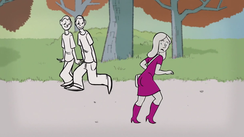 woman walking cartoon