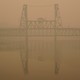 The Portland Steel Bridge covered in smoke from wildfires.