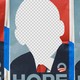 Illustration of "HOPE" posters with Barack Obama's face missing.