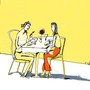 illustation women dining
