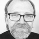 Black and white portrait of George Saunders