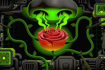 a giant computer nose smelling a flower