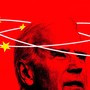 An illustration of Biden and a Chinese flag.