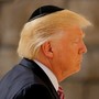 U.S. President Donald Trump prays at the Western Wall in Jerusalem