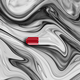 Pill on top of silver swirls