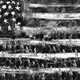 An illustration of an American flag superimposed on rows of people