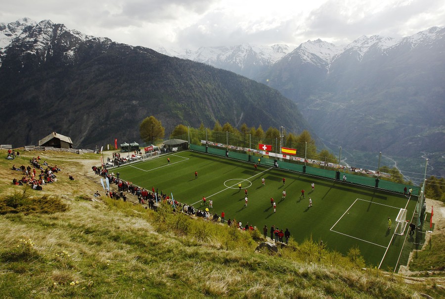 soccer field with players