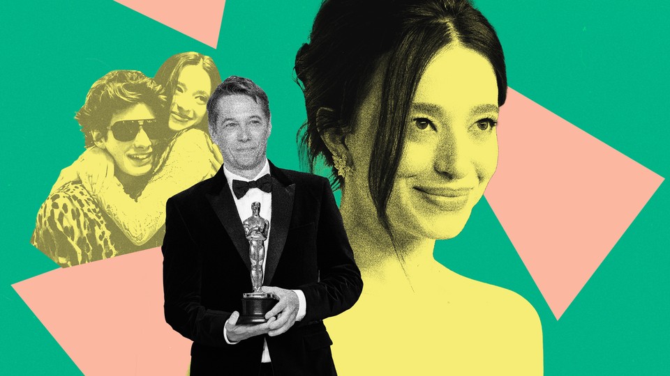 Collage of Sean Baker and Mikey Madison at the Oscars