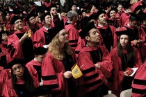 Harvard students at commencement