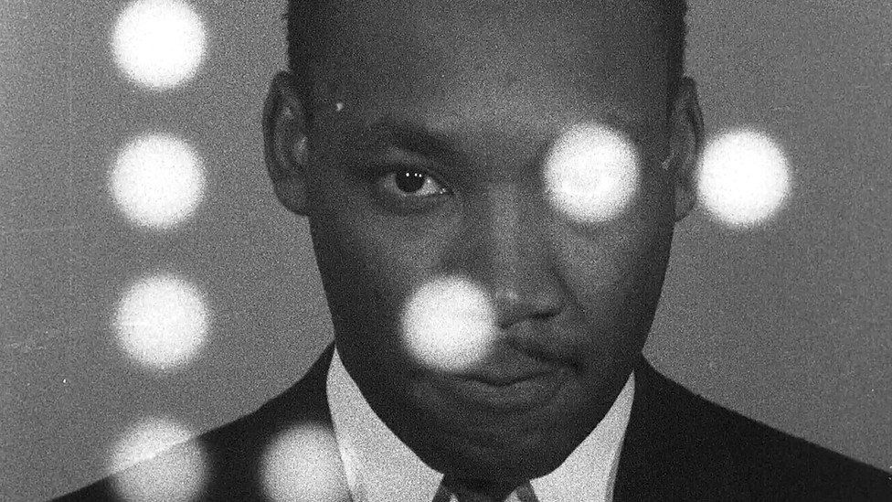 Martin Luther King Jr. in black-and-white