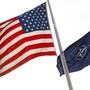 The American flag and the NATO flag