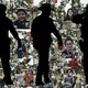 A collage of the Uvalde victims, with silhouettes of police officers in the foreground