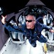 A passenger floats in weightlessness on a Virgin Galactic flight to the edge of space