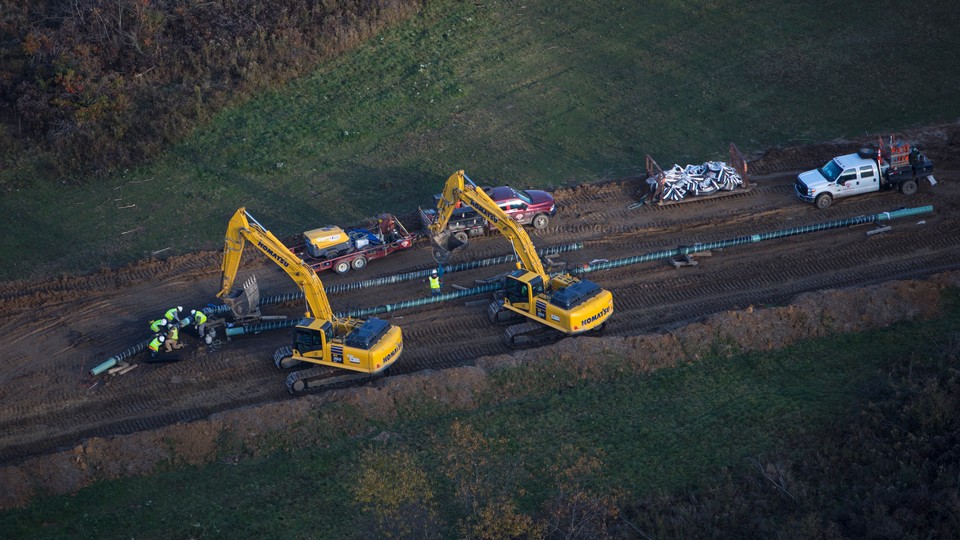 A natural-gas pipeline being laid in Pennsylvania