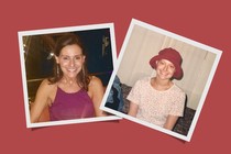 Holly Becker today (left) and in her 20s (right), when she had cancer