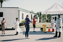 A COVID-19 testing site in Florida.