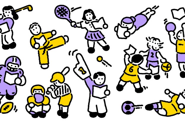 Illustration of sports players by Thom Colligan