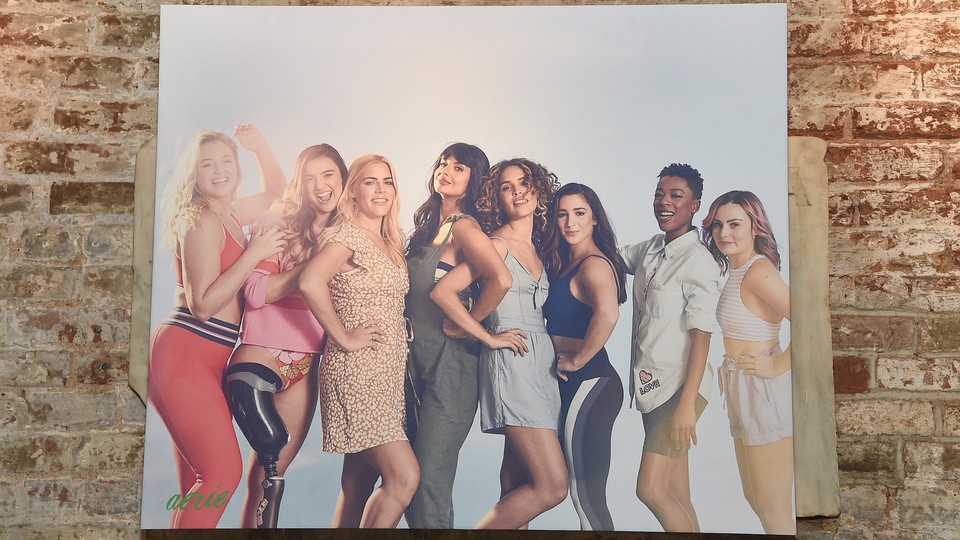A photo of women in an ad campaign for the clothing brand Aerie