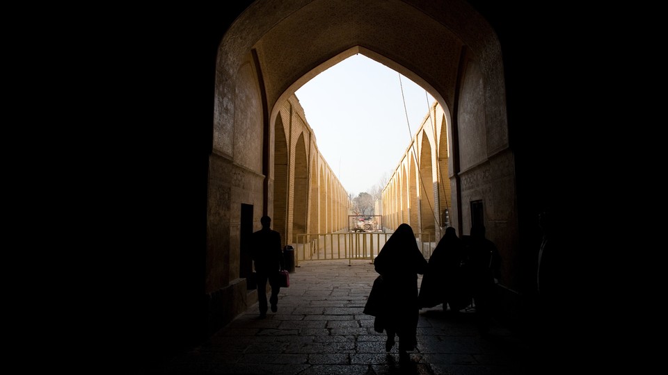 The entrance to the Ali Qapu, the royal palace, in Isfahan, Iran