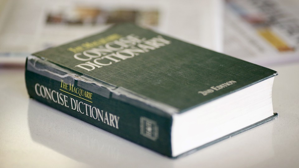 A battered copy of 'The Macquarie Concise Dictionary'