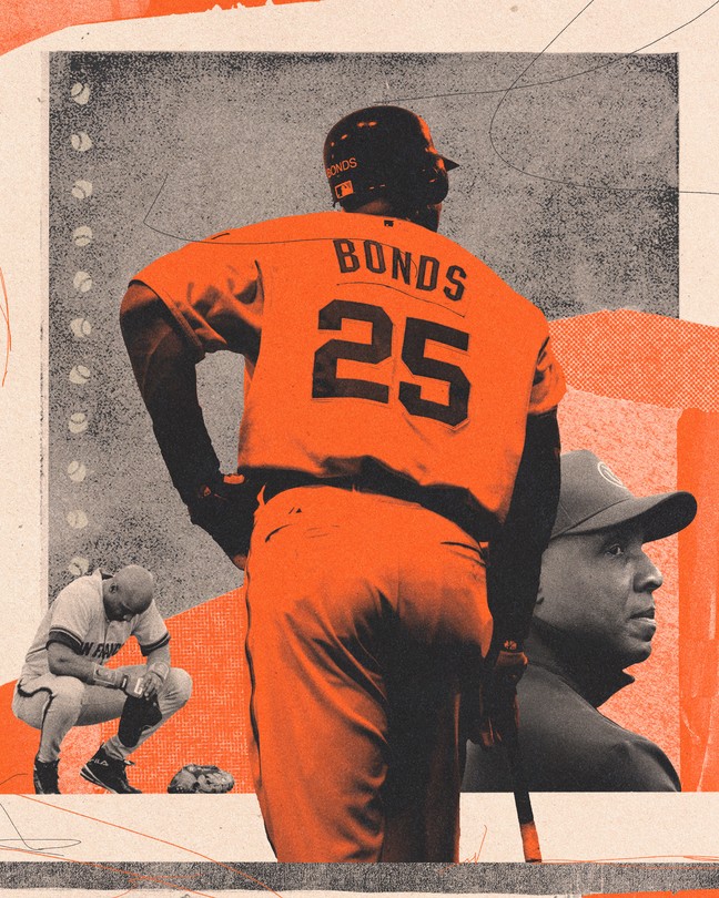 Barry Bonds in baseball uniform looking away