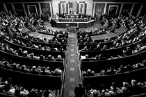 A black-and-white photo of Congress