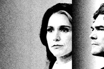 Black and white photos of Tulsi Gabbard and Joe Kent