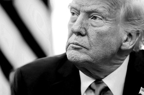 Close-up picture of Trump