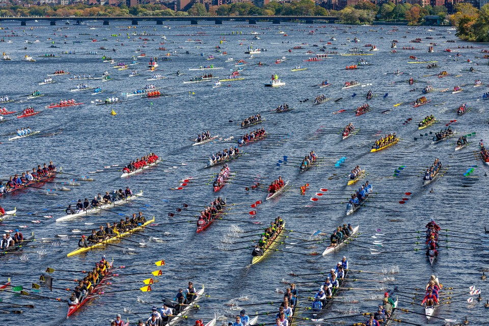 photo illustration of overcrowded regatta