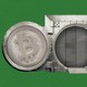 An illustration showing a bank-vault door branded as bitcoin