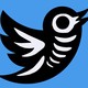 An illustration of the Twitter bird logo with its skeleton visible