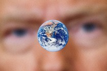 Donald Trump looking at the Earth