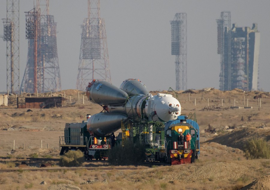 The Soyuz Ms 15 Launch Seen From Above And Below The Atlantic