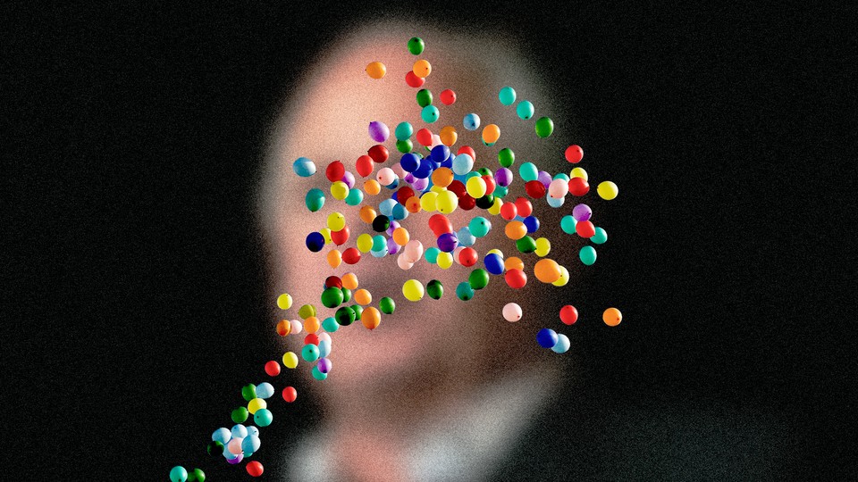 Rush Limbaugh's face, obscured by balloons