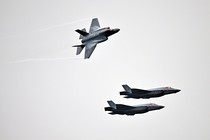 Fighter jets flying in formation over Belgium.