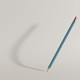 light blue pencil with a curved shadow against a neutral background