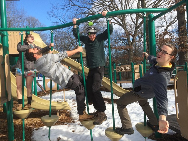 People playing on a playground