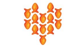 illustration of goldfish arranged in a heart shape