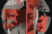 Photo-illustration of world map and world leaders