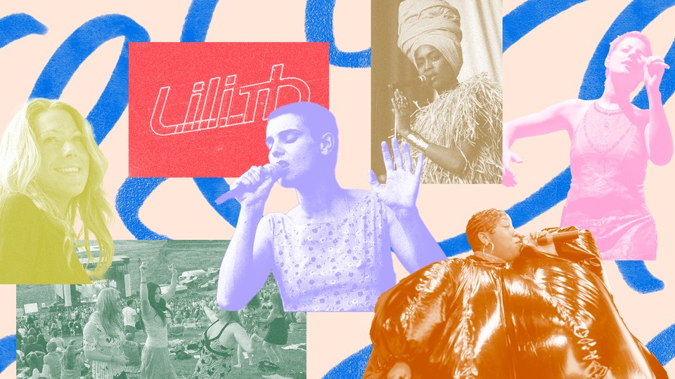 Collage of performers at Lilith Fair