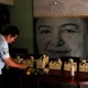 The urns of six victims of the El Mozote massacre are seen during a wake in San Salvador, El Salvador, on December 7, 2018.