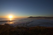 A cove at sunset