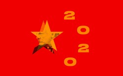A version of the Chinese flag that imposes President Donald Trump's image and the number 2020 onto the stars